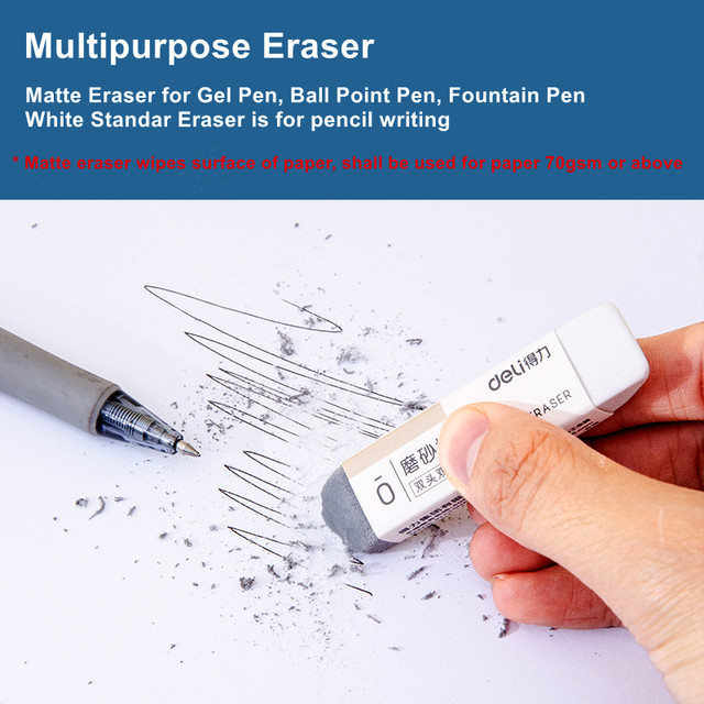 DELI Matte Ink Eraser for Gel Pen Fountain Pen Pencil Correction